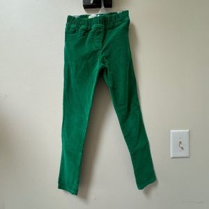 Bright Green Corduroy Jeggings Pants. Size 9Y.